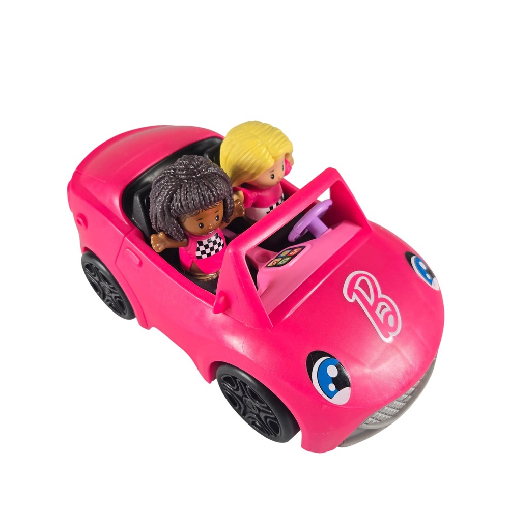 Fisher-Price Little People Barbie Convertible Pink Car 2 Figures Toddler Toy